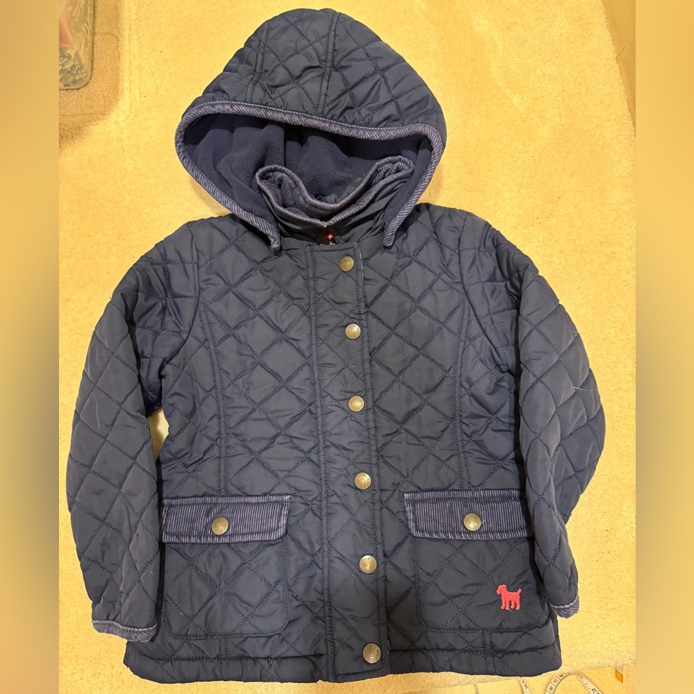 Girl’s Quilted jacket by mini Boden navy 3-4yr